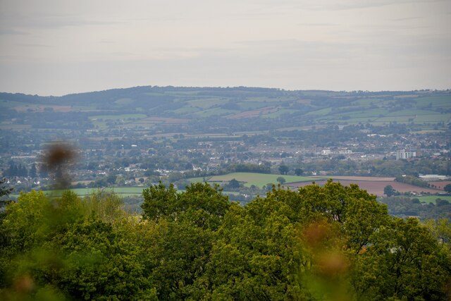 Looking across hedged fields from Adcombe Hill towards the Vale of Taunton Deane
